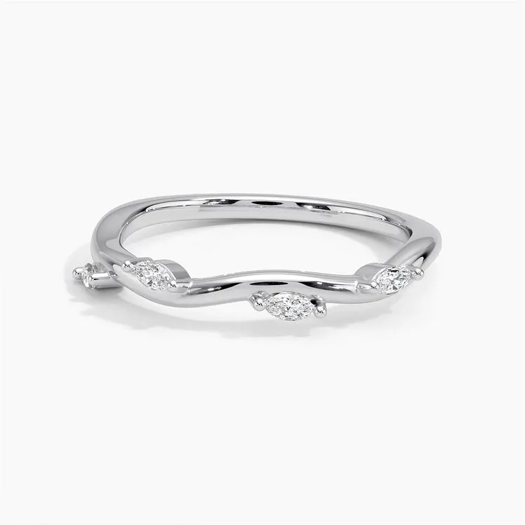 0.13CTW Winding Willow Diamond Wedding Band Ring - LR34