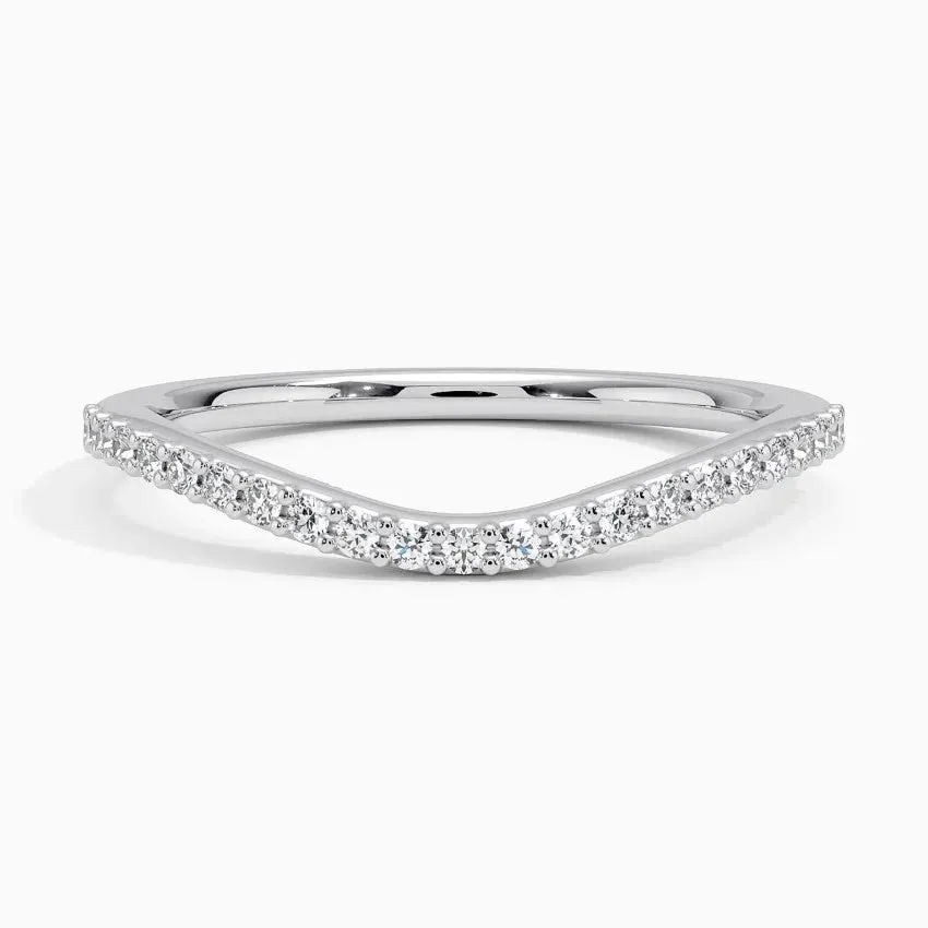 0.17CTW Curved Wedding Band Ring - LR70