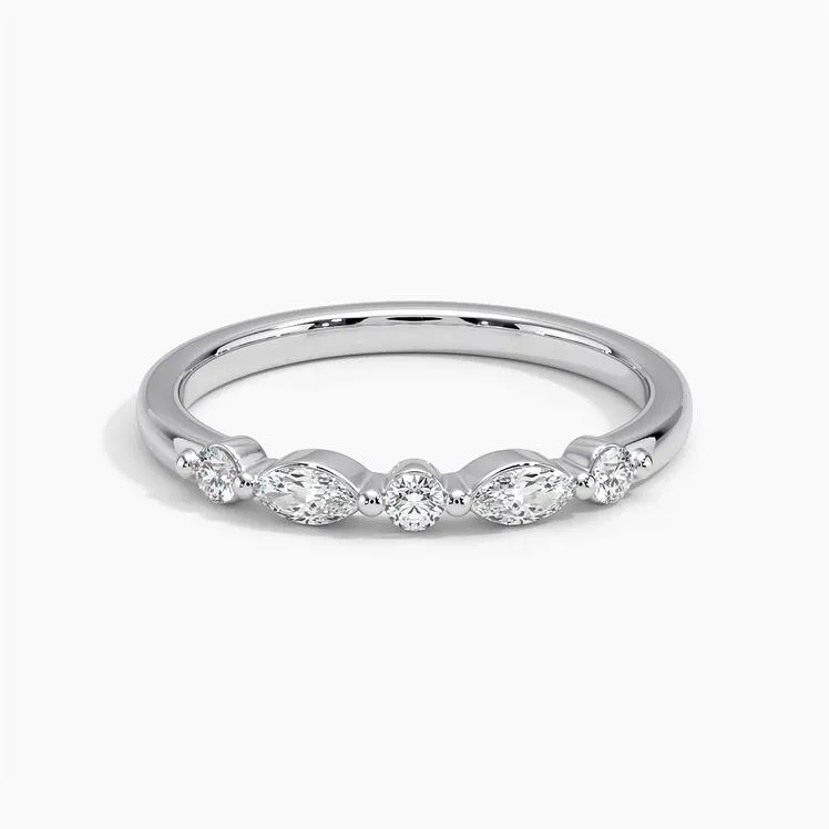 0.20CTW Petite Versailles Wedding Band Ring - LR26