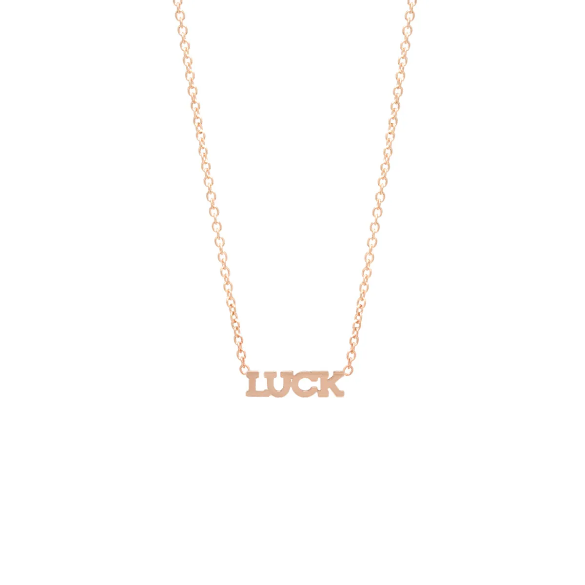 14k itty bitty LUCK necklace