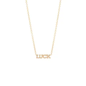 14k itty bitty LUCK necklace