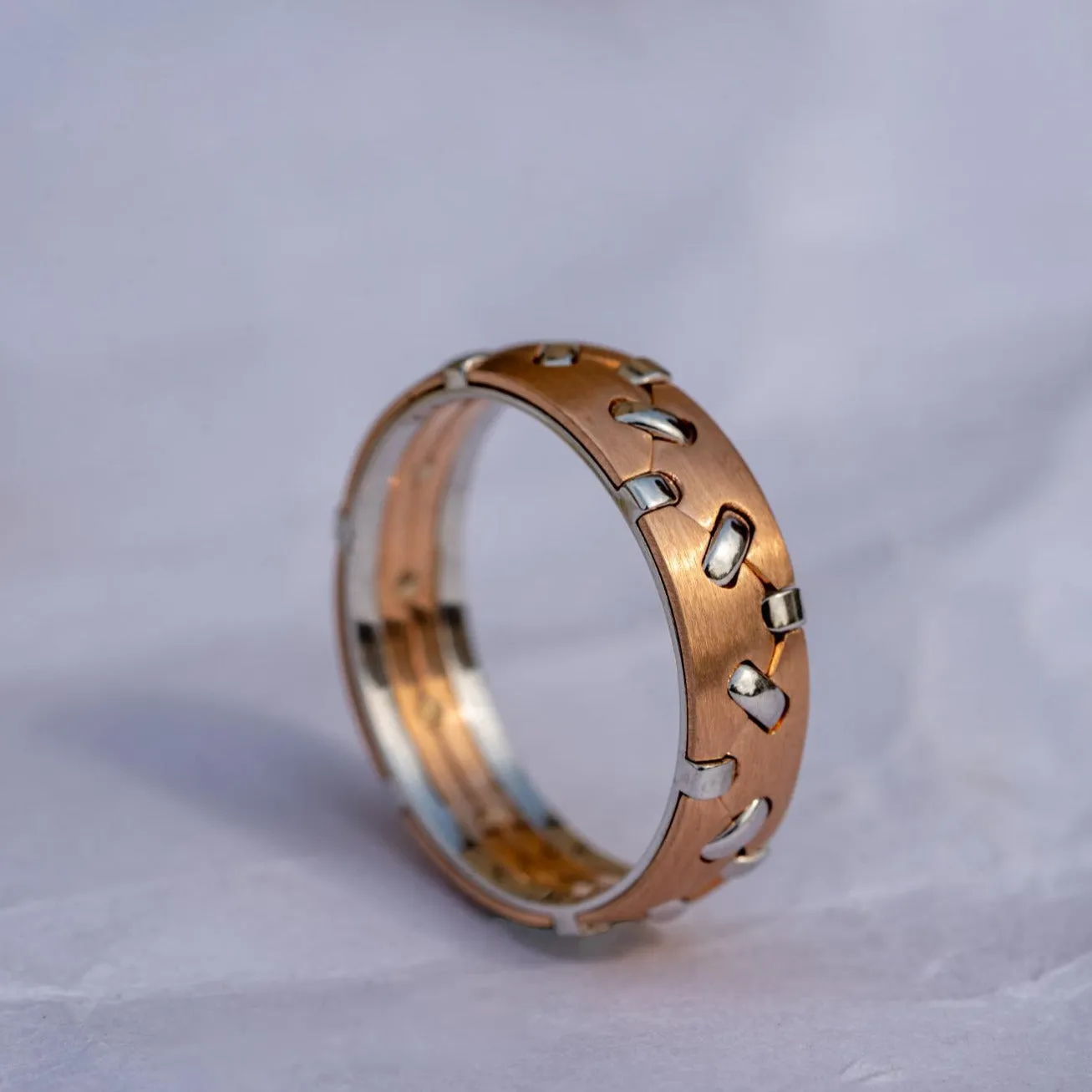 14kTwo Tone Rose gold Wedding Bands 6 mm