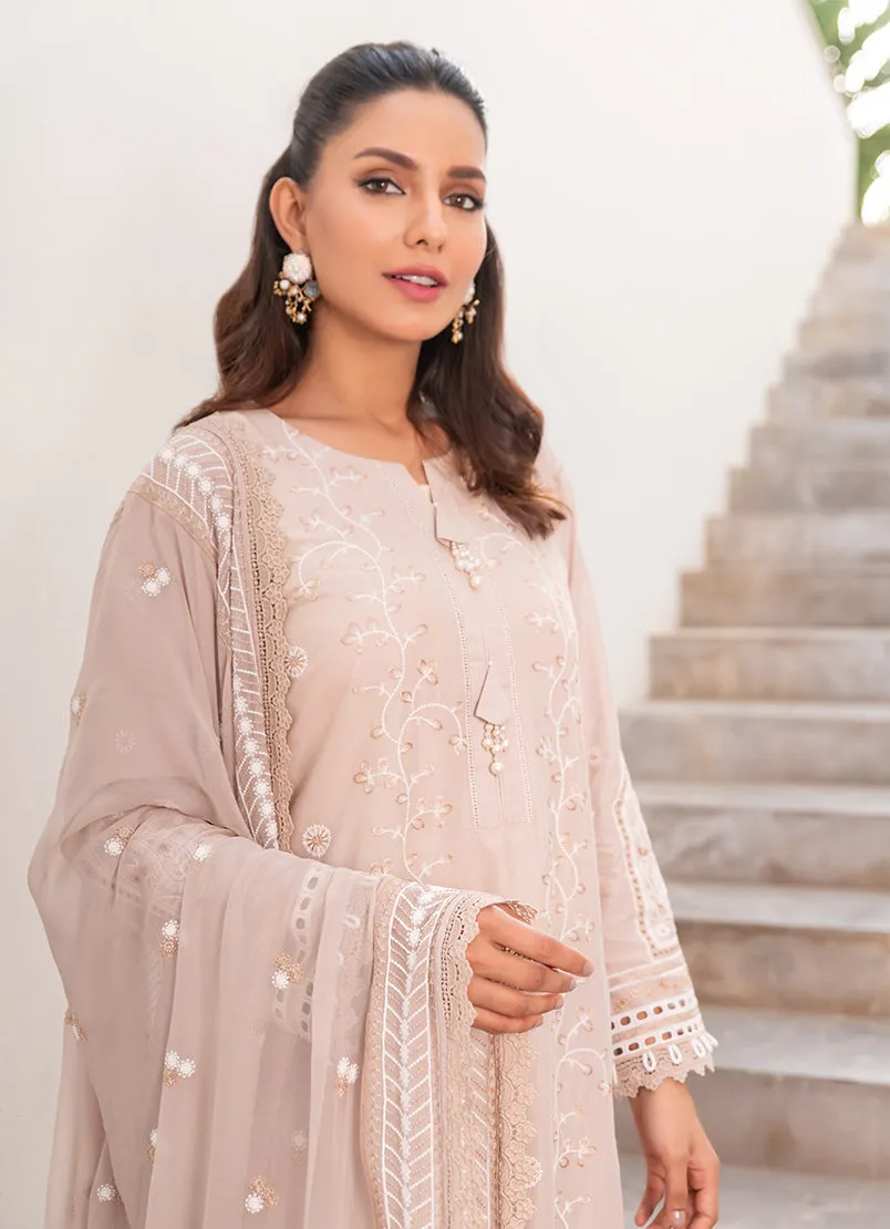 3 Pc Chikankari Lawn Unstitched