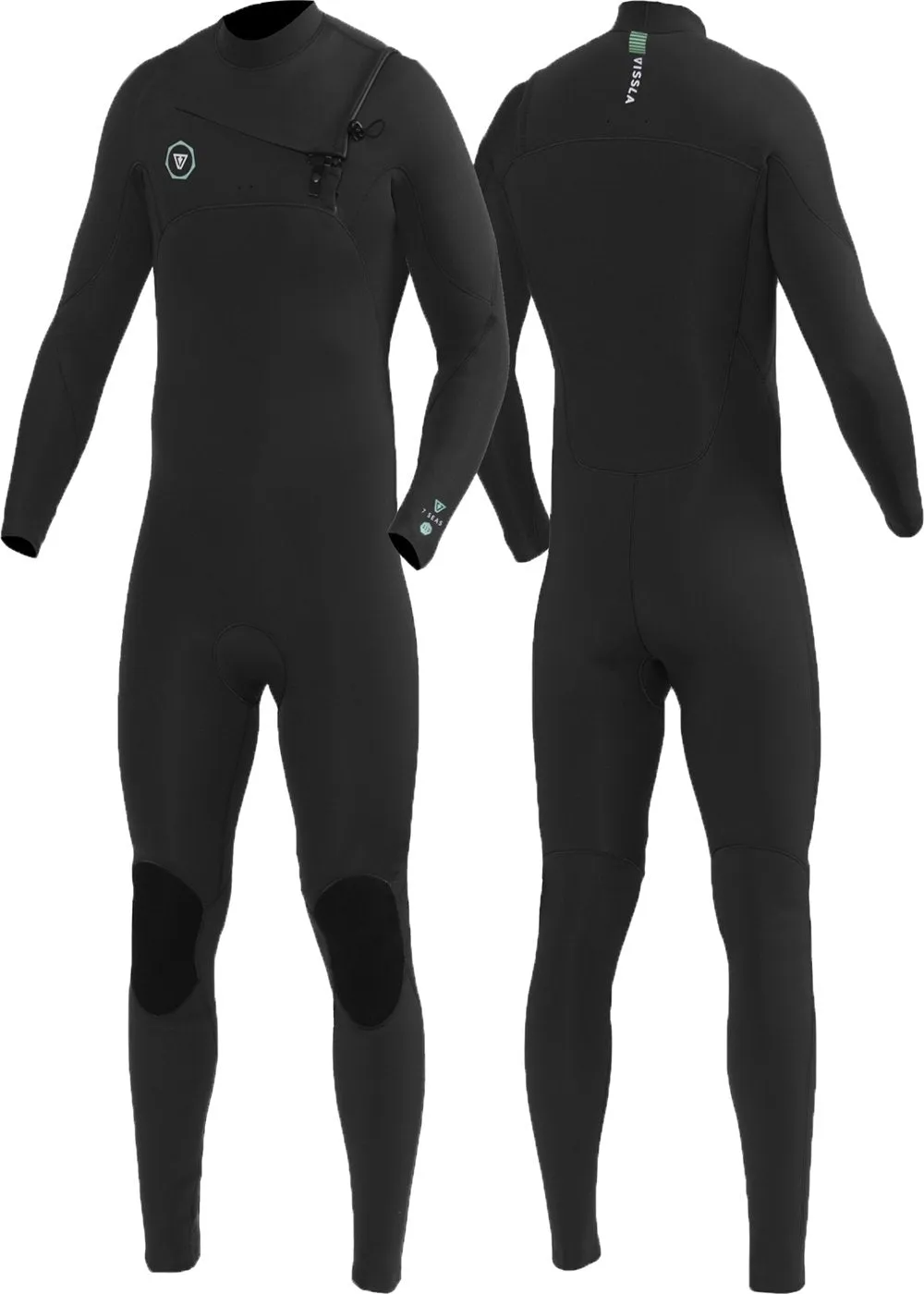 7 Seas 5-4 Full Chest Zip Wetsuit, BLK