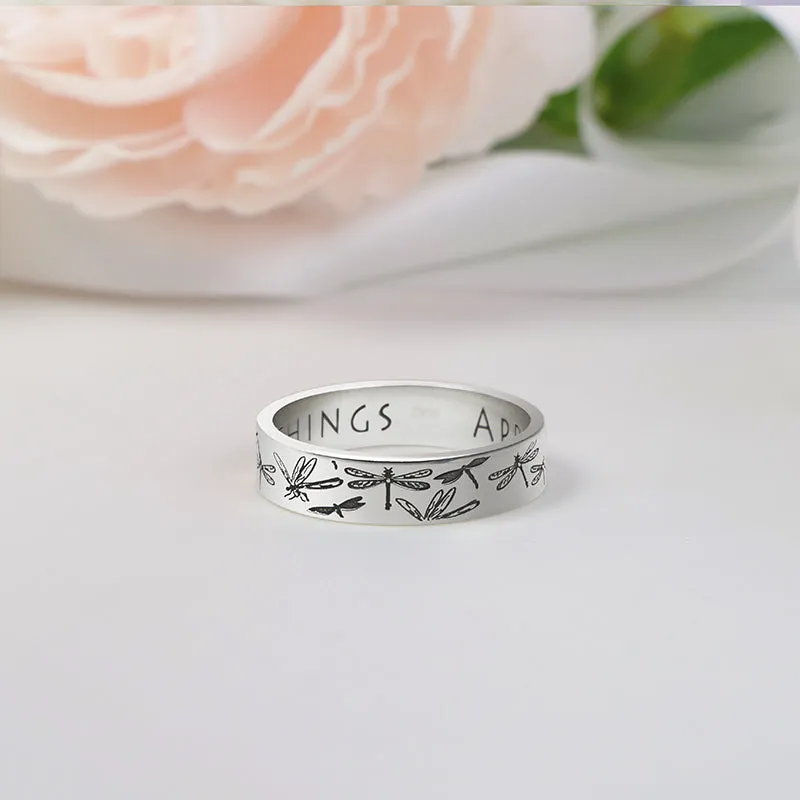 925 Sterling Silver Personalized Dragonfly Ring Dragonfly Jewelry Appreciate The Little Things