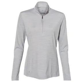 adidas Women's Mid Grey Melange Lightweight Quarter Zip