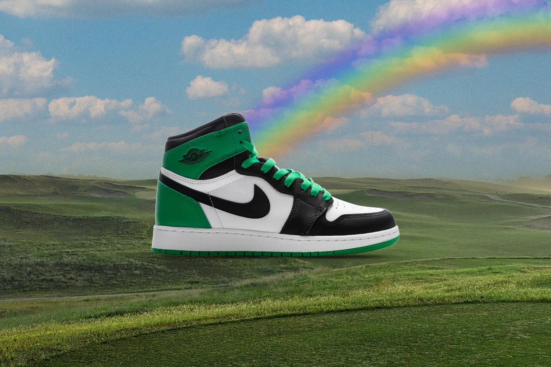 Air 1 Retro High OG (GS) - Black/Lucky Green/White