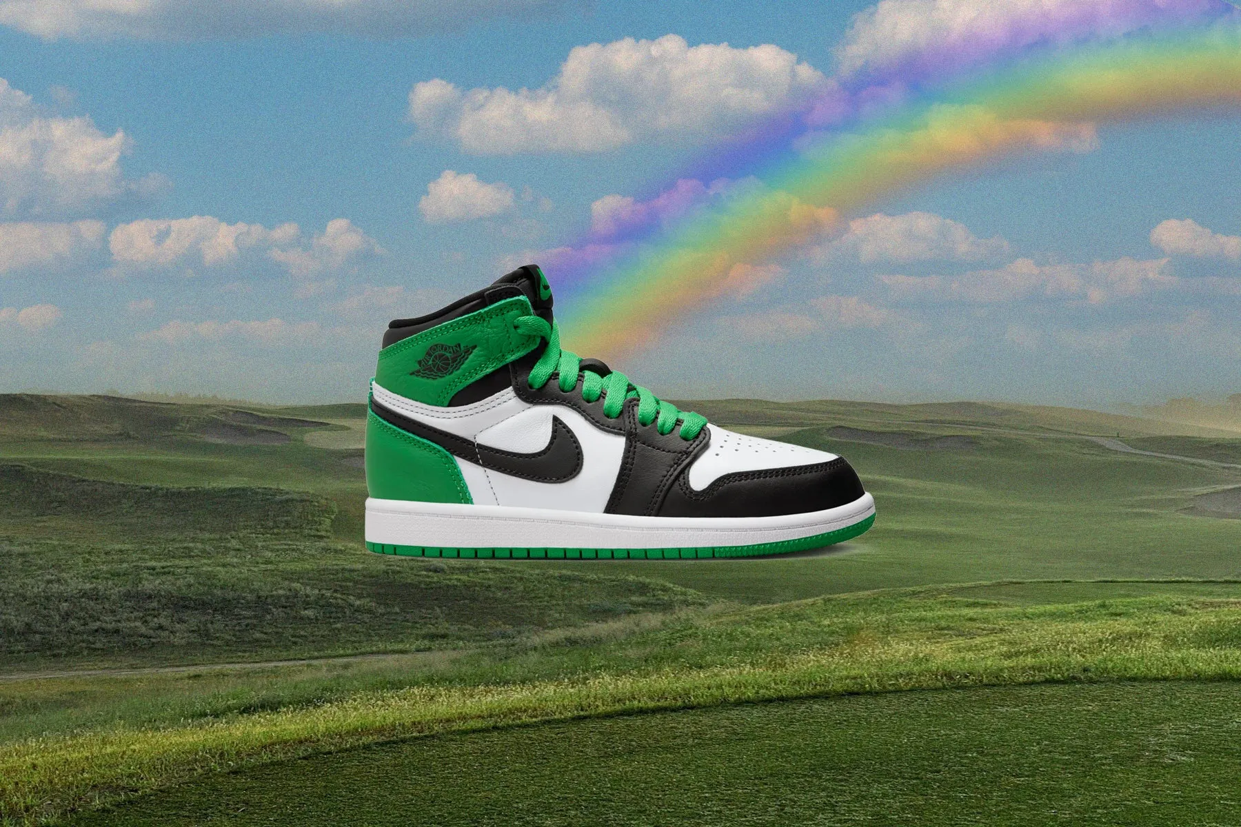 Air 1 Retro High OG (PS) - Black/Lucky Green/White