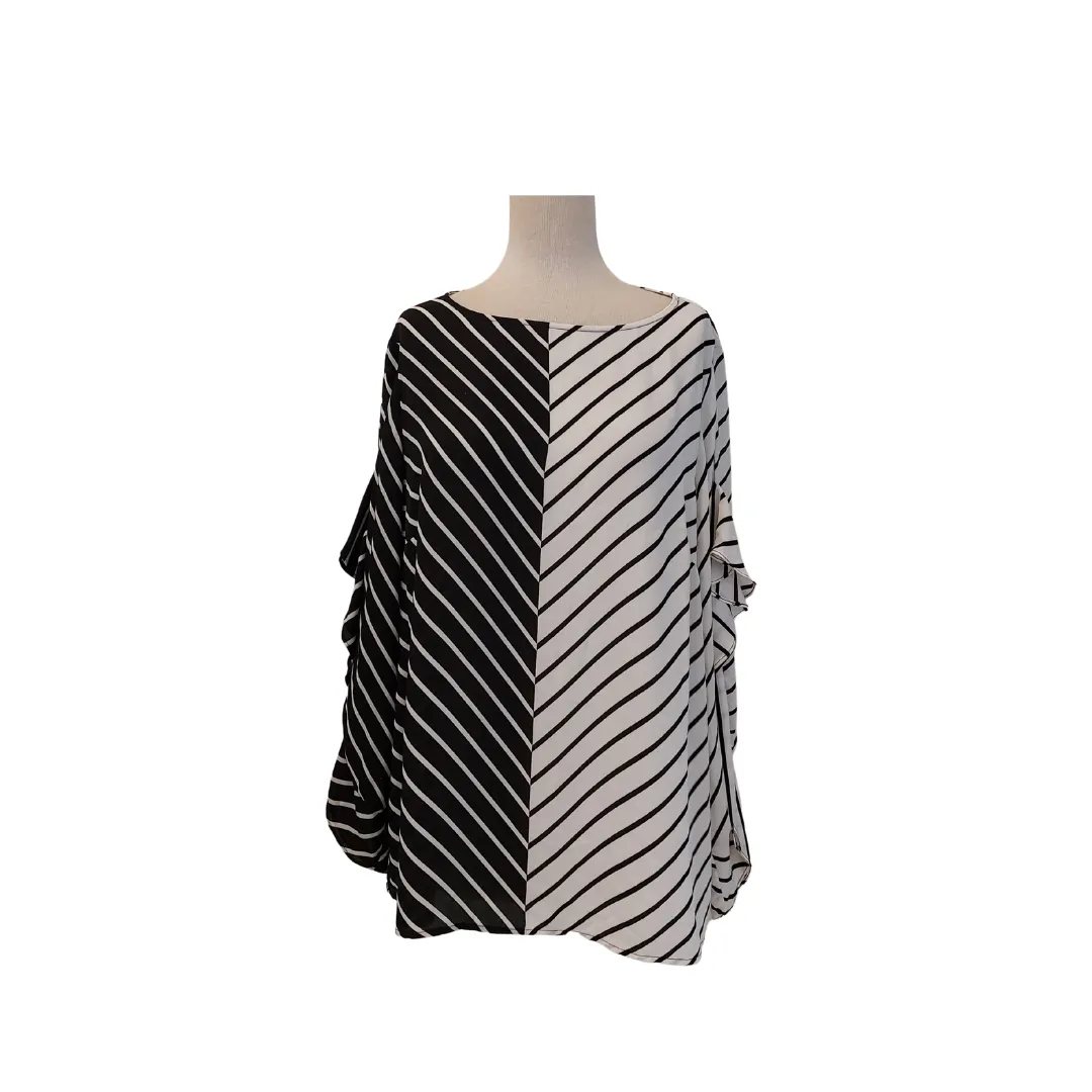 Alfani Black & White Striped Blouse | Gently Used |