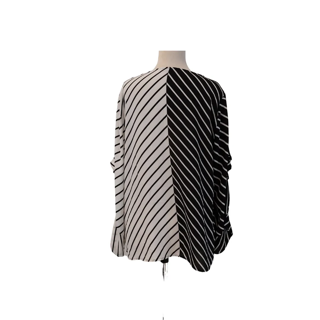 Alfani Black & White Striped Blouse | Gently Used |