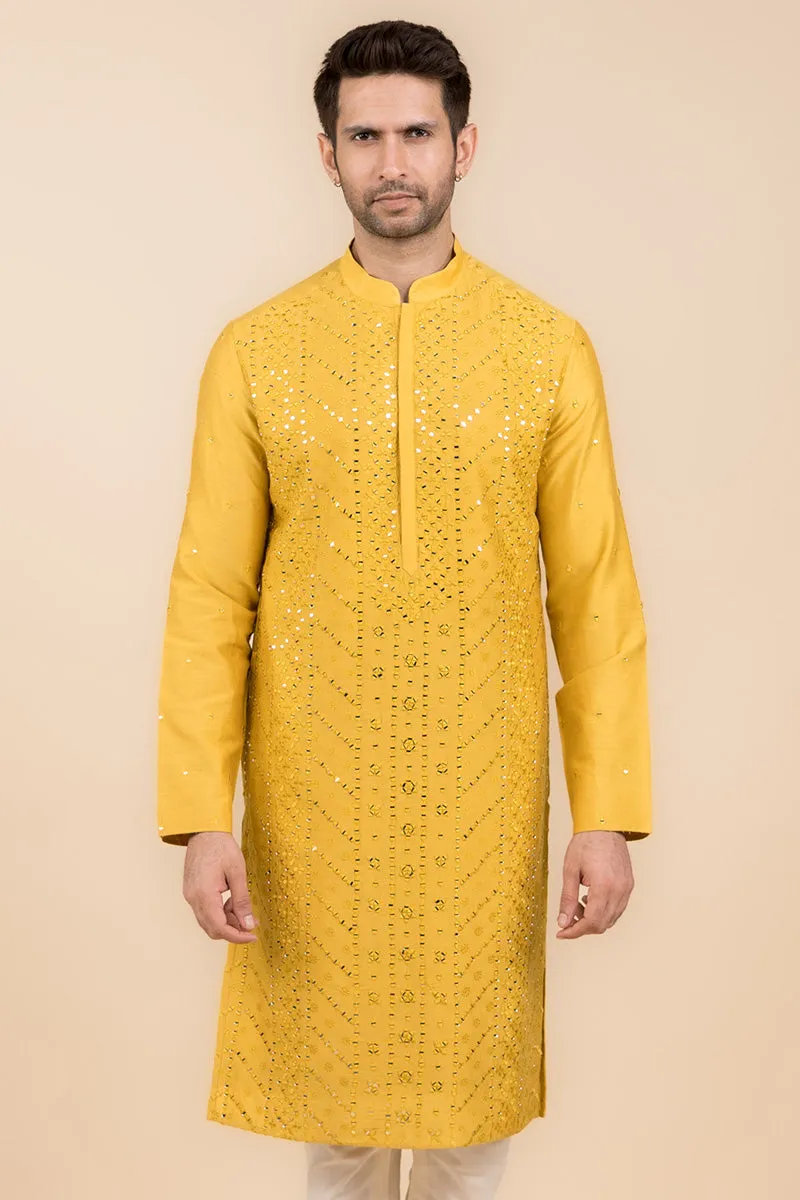 All Over Mirror Embroidered Kurta Set