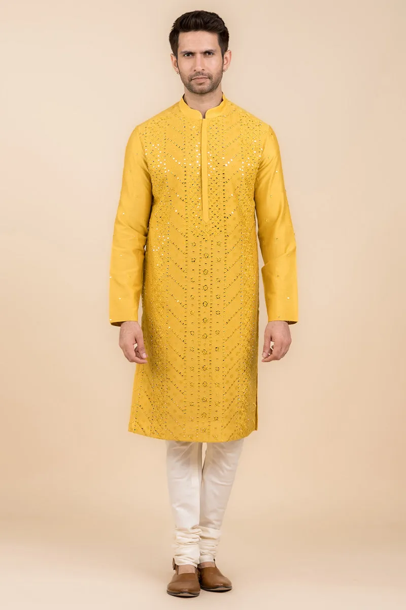 All Over Mirror Embroidered Kurta Set