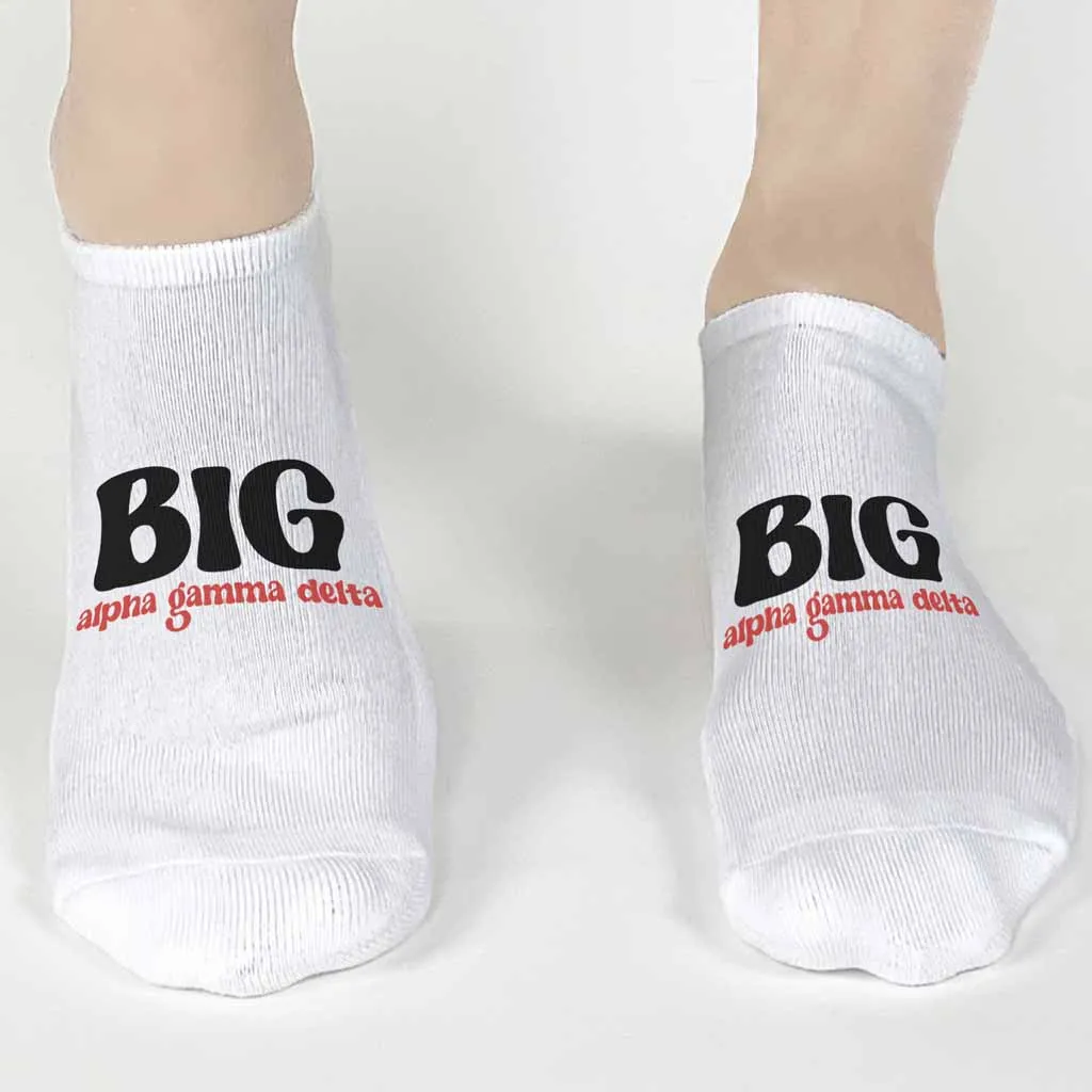 Alpha Gamma Delta No Show Socks for Bigs and Littles