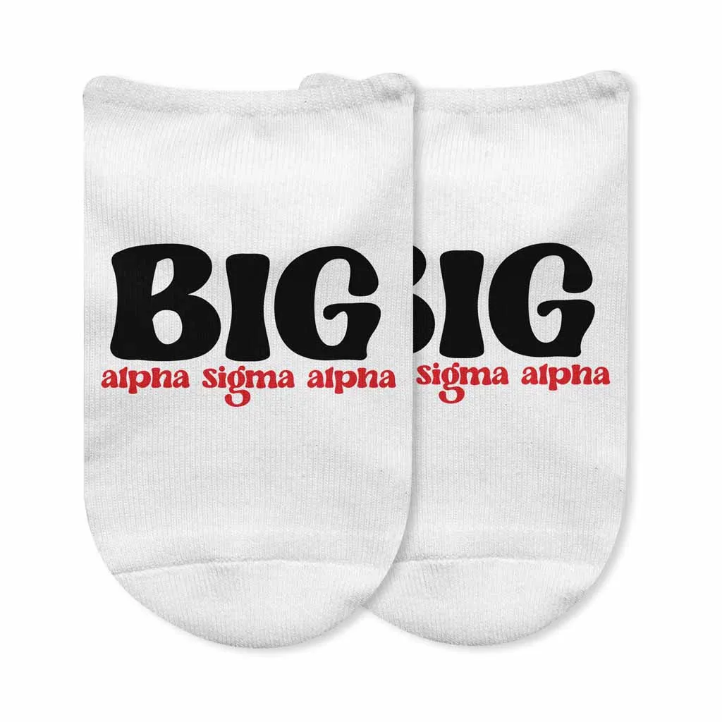 Alpha Sigma Alpha No Show Socks for Bigs and Littles