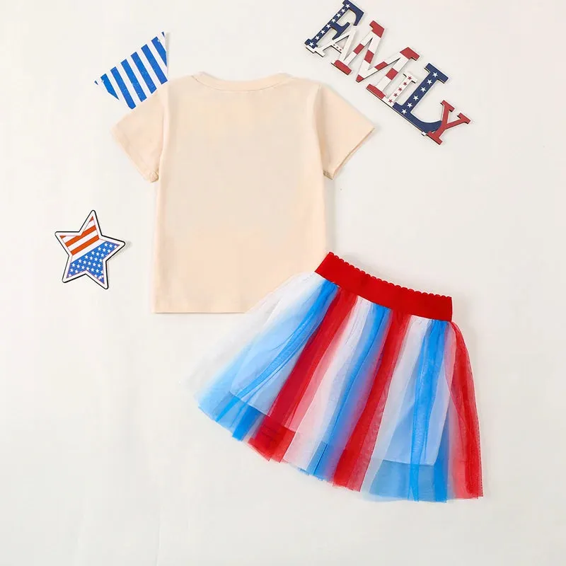 AMERICA Embroidered Tutu Outfit