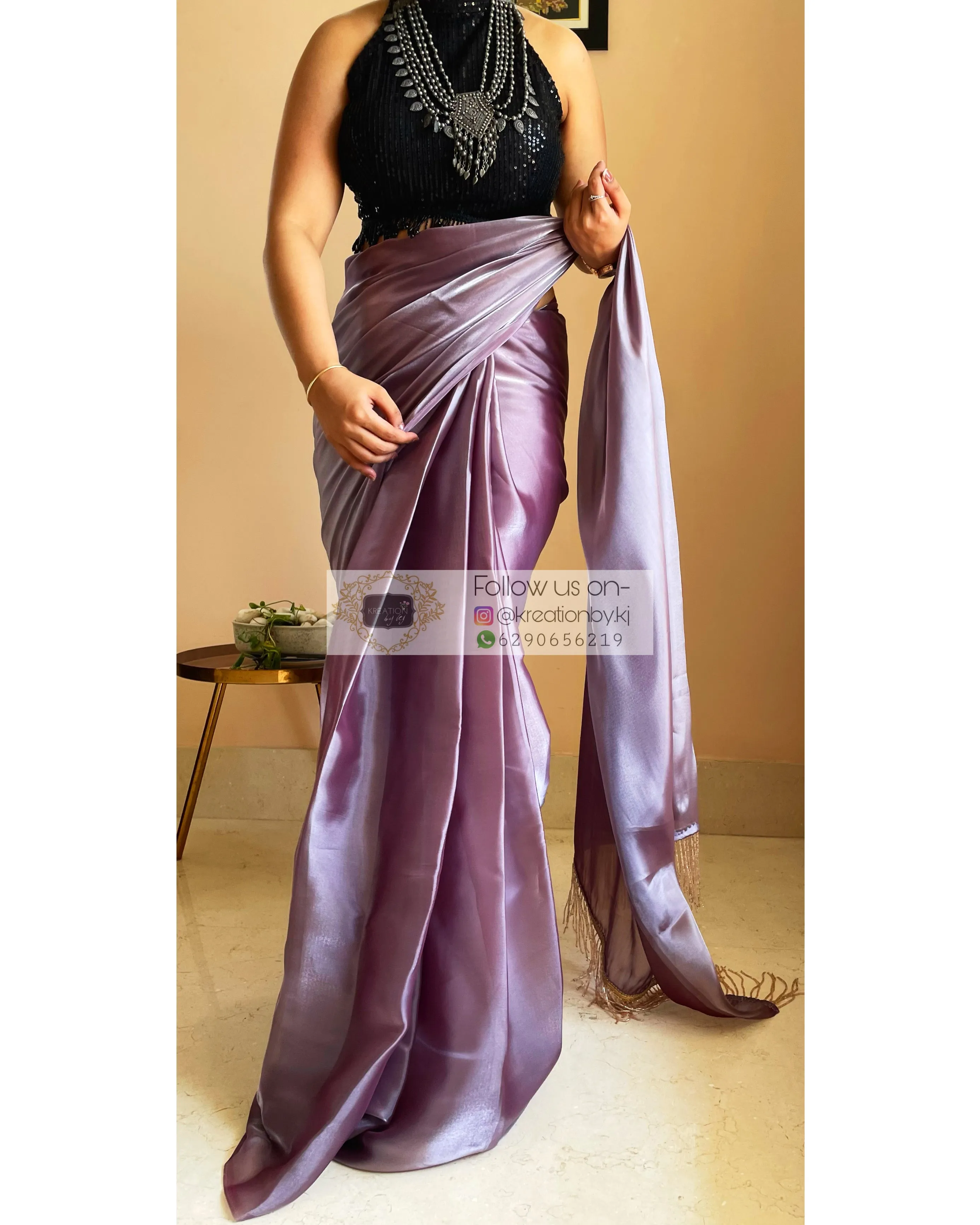 Amethyst Glass Organza Saree