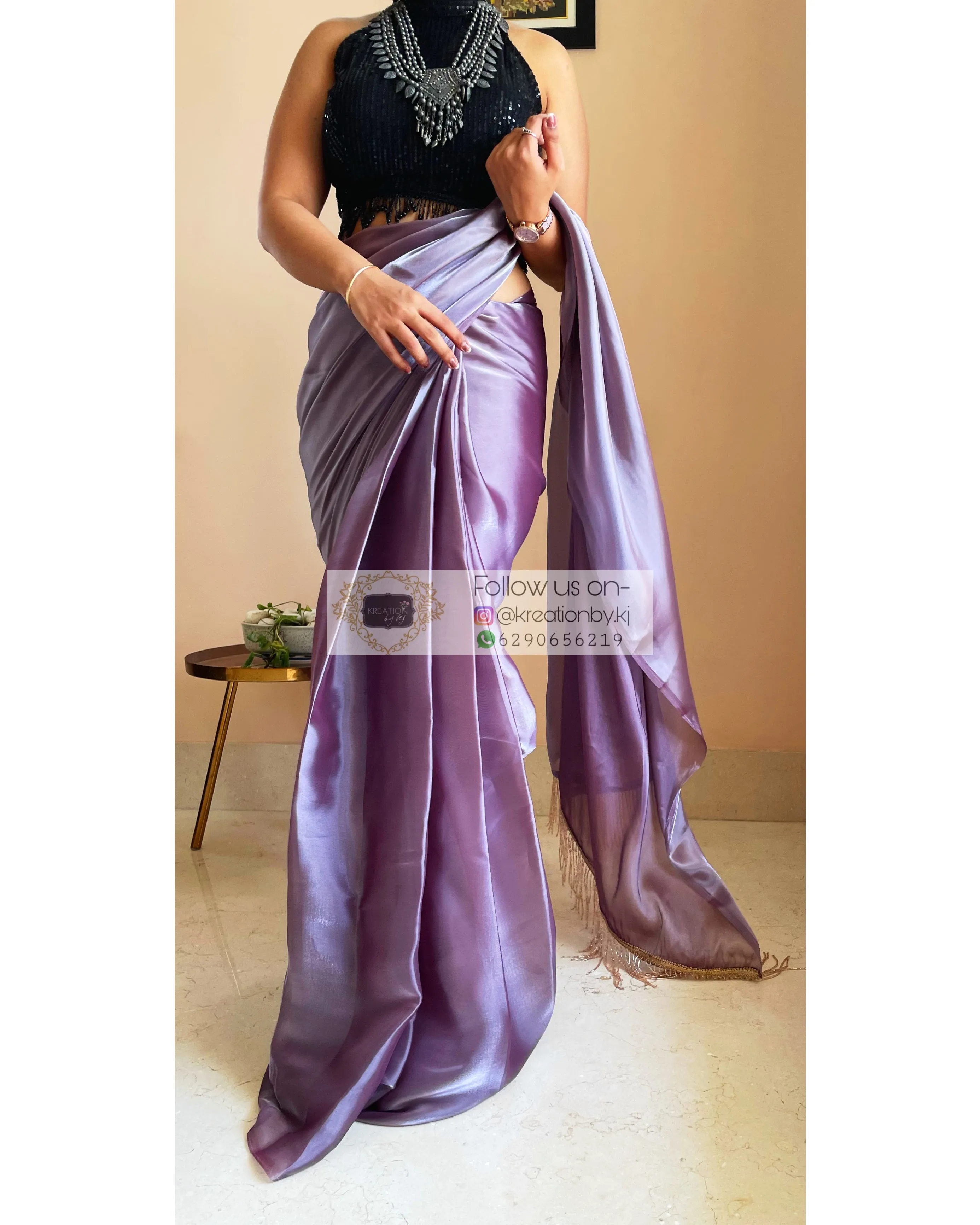 Amethyst Glass Organza Saree