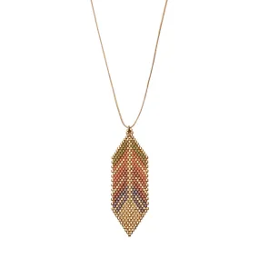 Ana Peregrina Large Pluma Necklace - Olive