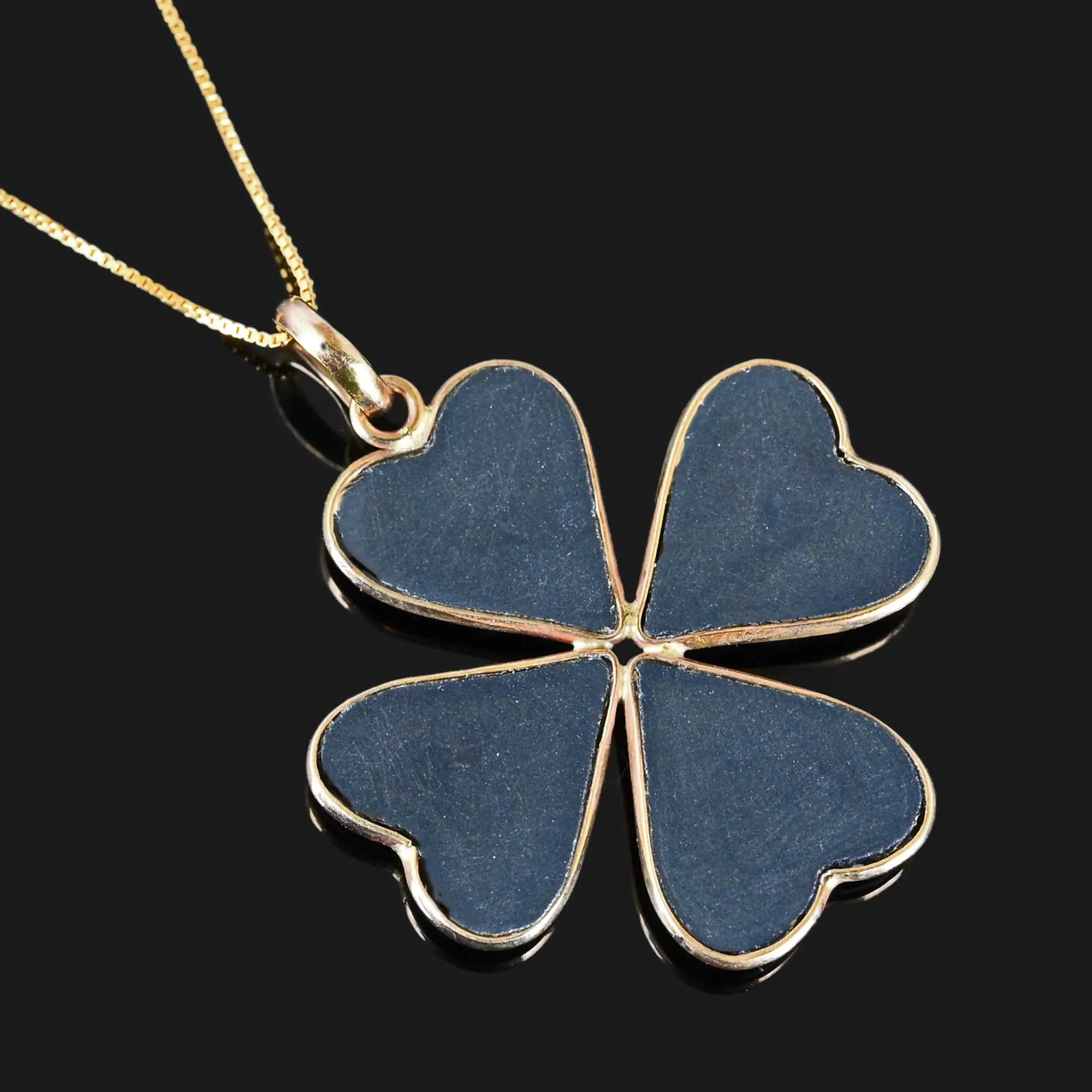 Antique Jasperware Gold Shamrock Necklace