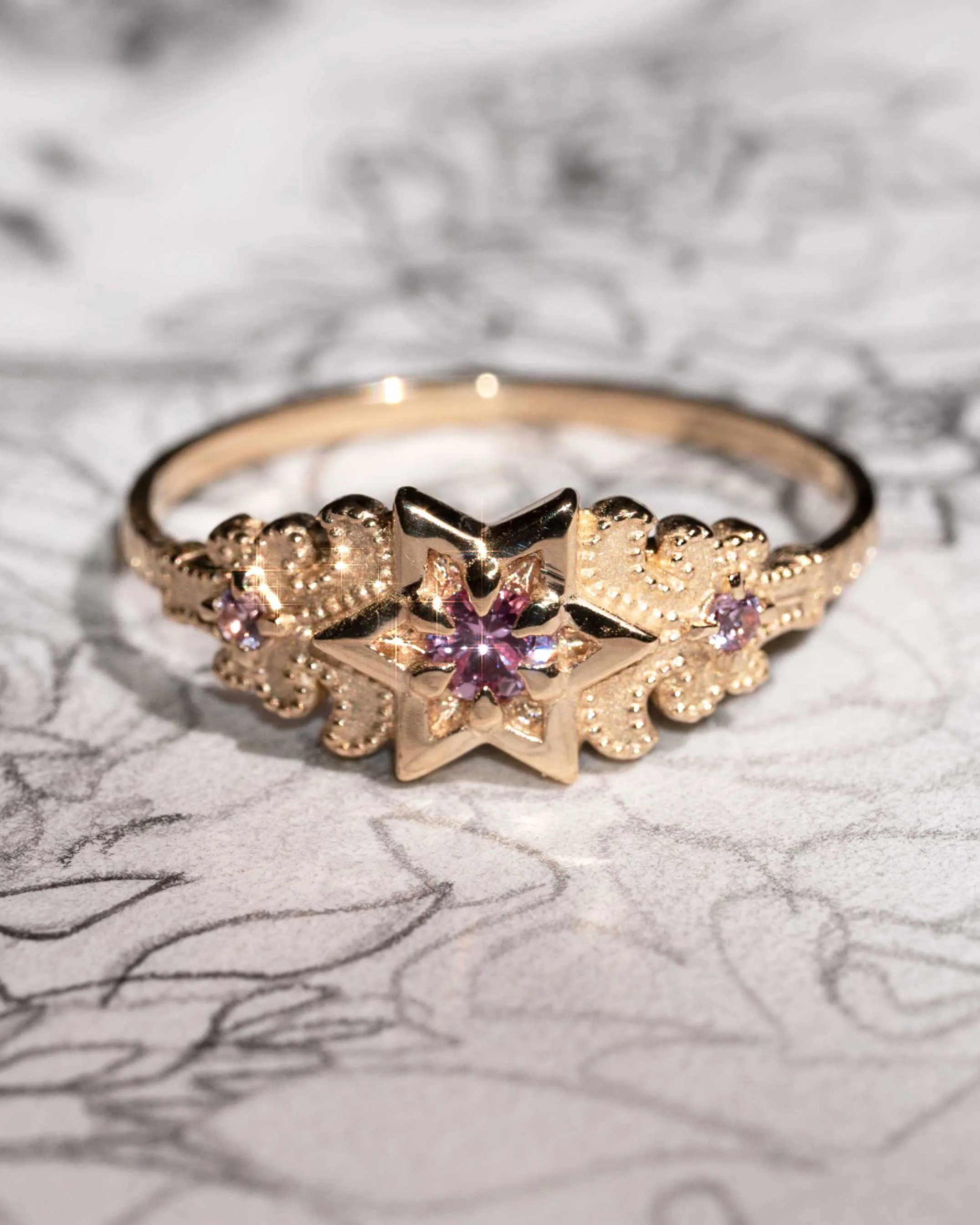 Artifact 06: The North Star in Pink Sapphire Ring