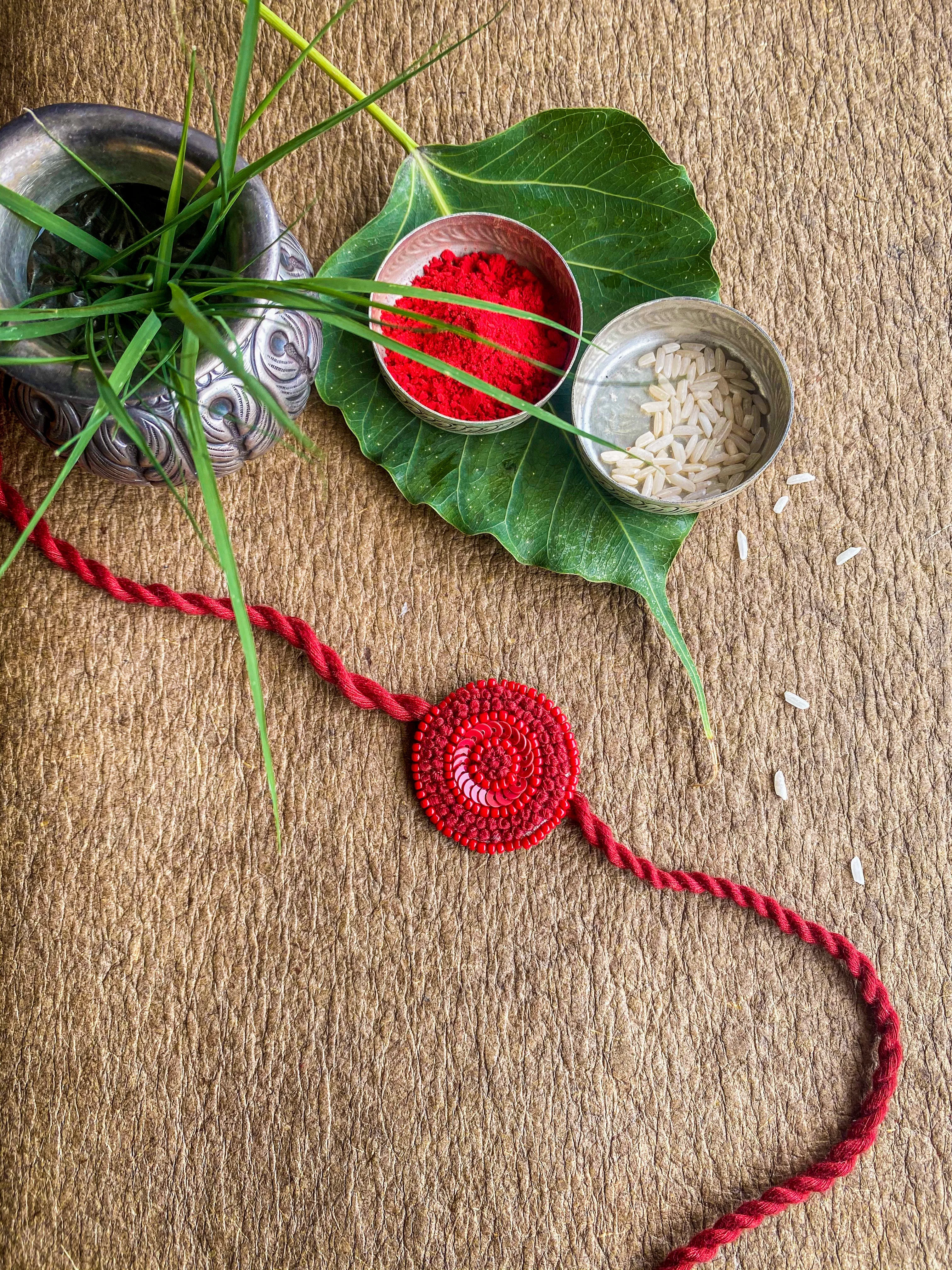 Aster Embroidered Rakhi