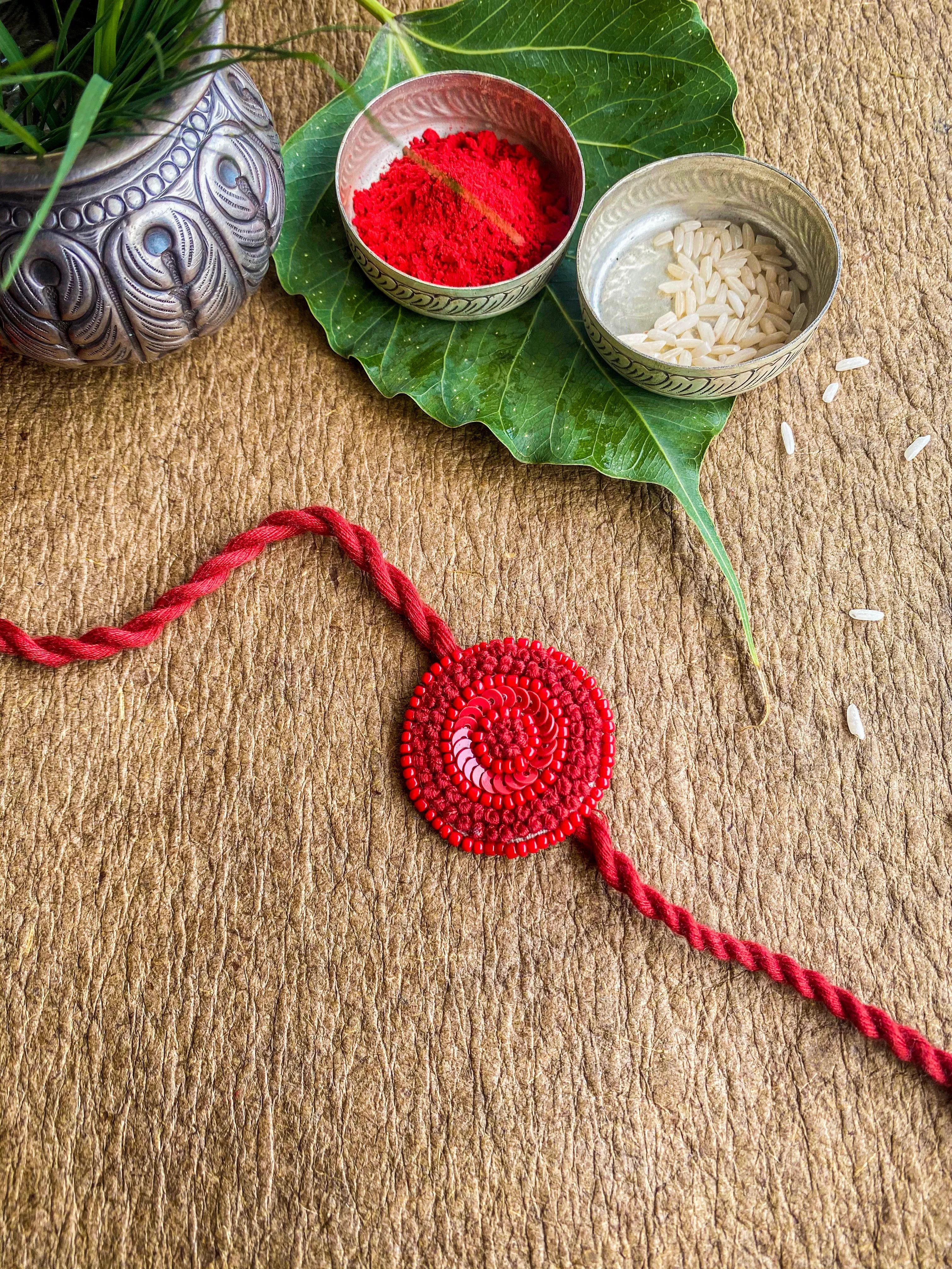 Aster Embroidered Rakhi