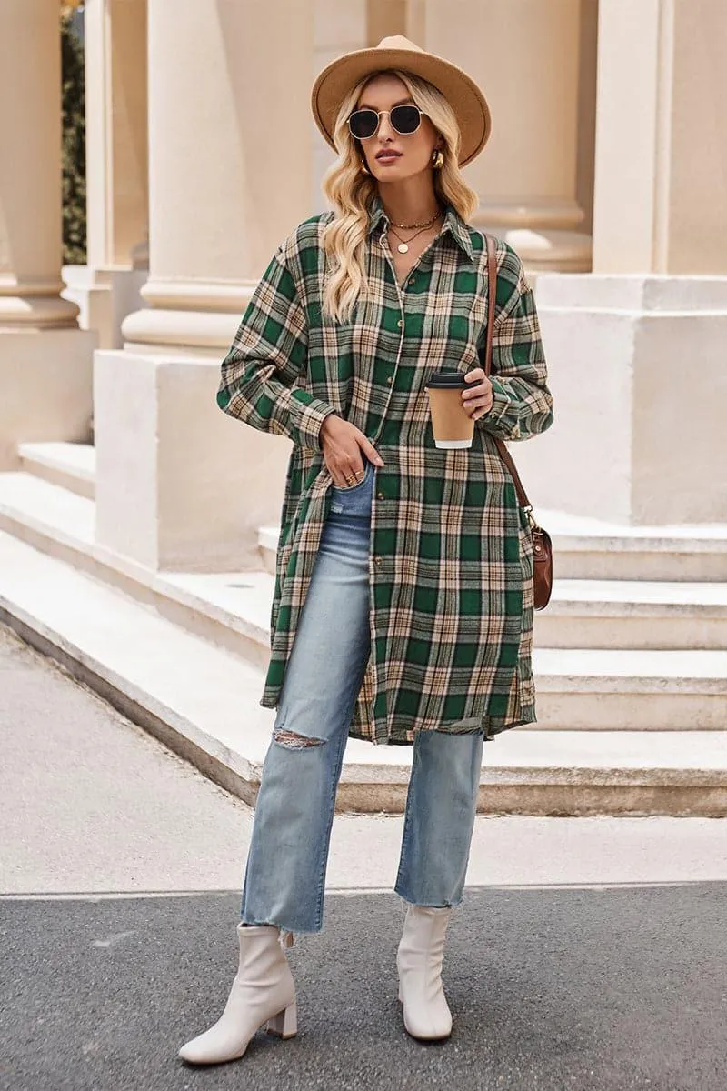 Avery Plaid Collared Neck Long Sleeve Shirt