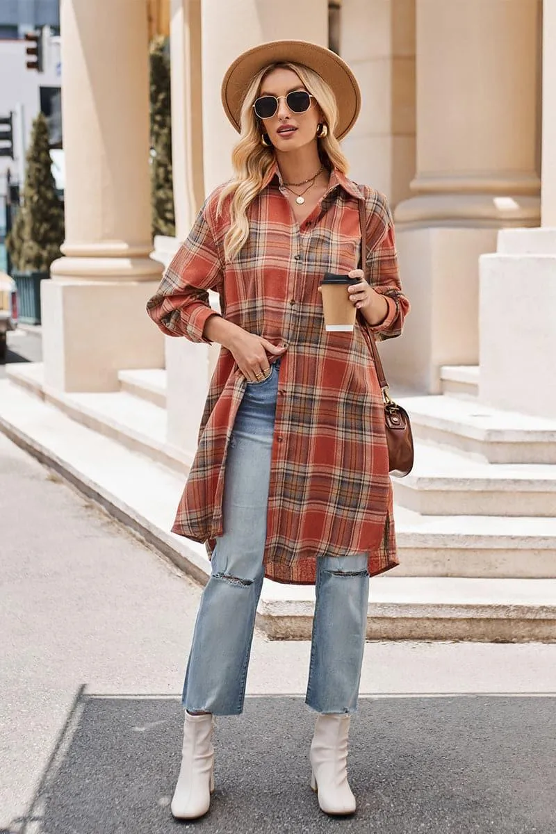 Avery Plaid Collared Neck Long Sleeve Shirt