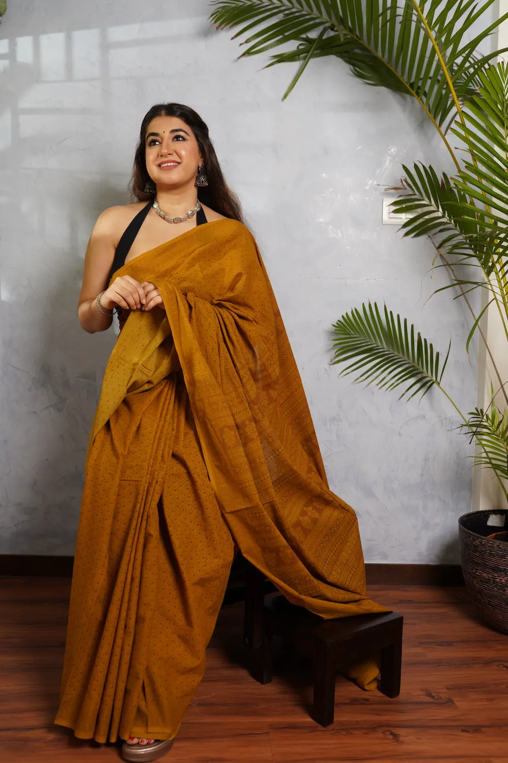 Bagh Hand Block Printed Mul Cotton Saree