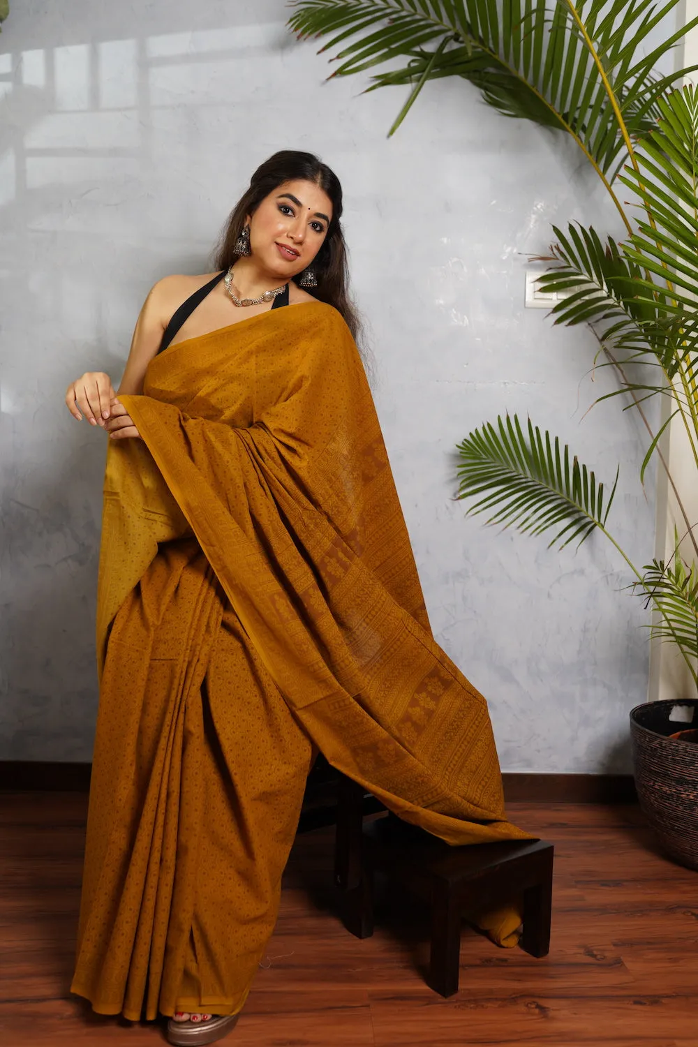 Bagh Hand Block Printed Mul Cotton Saree