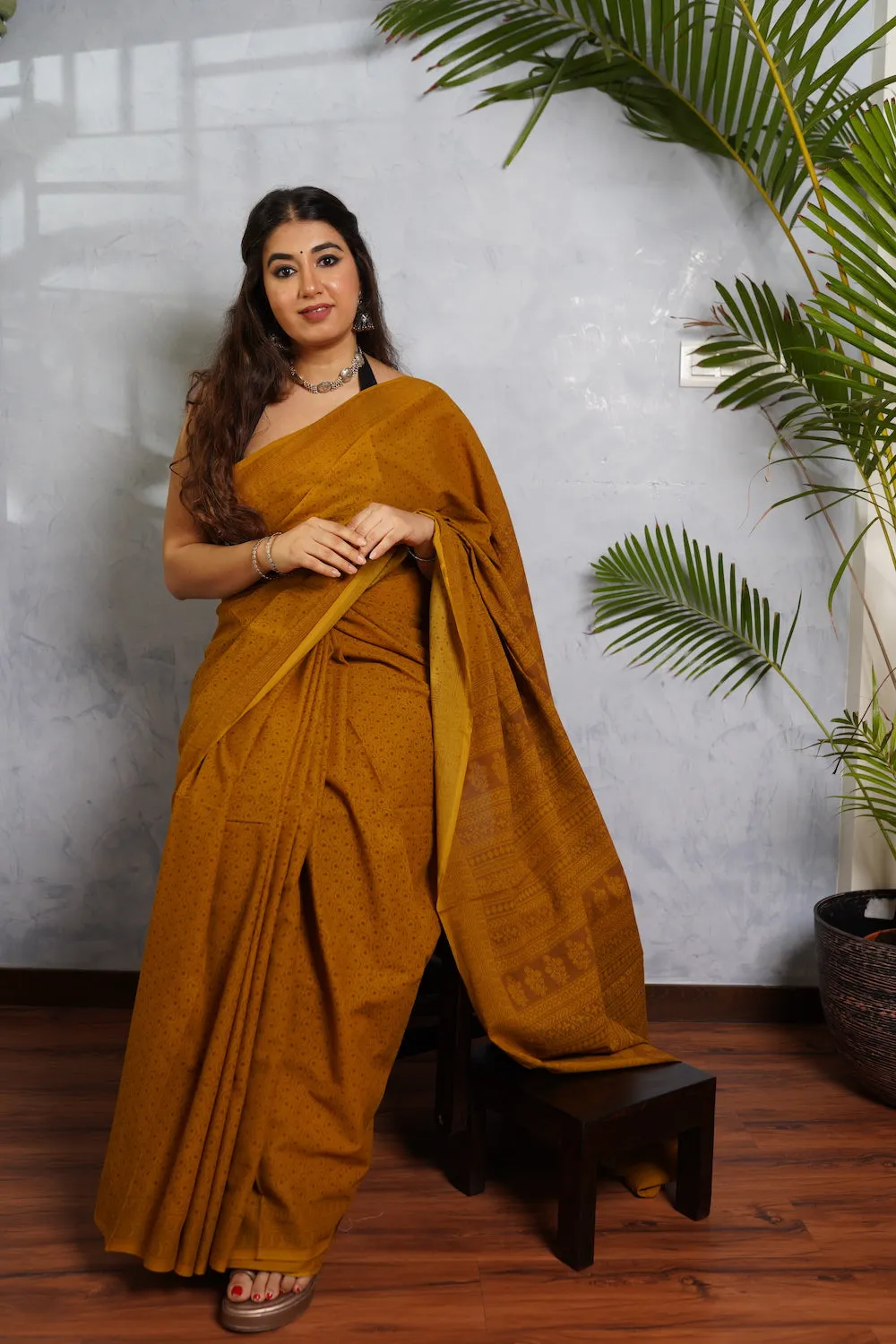 Bagh Hand Block Printed Mul Cotton Saree