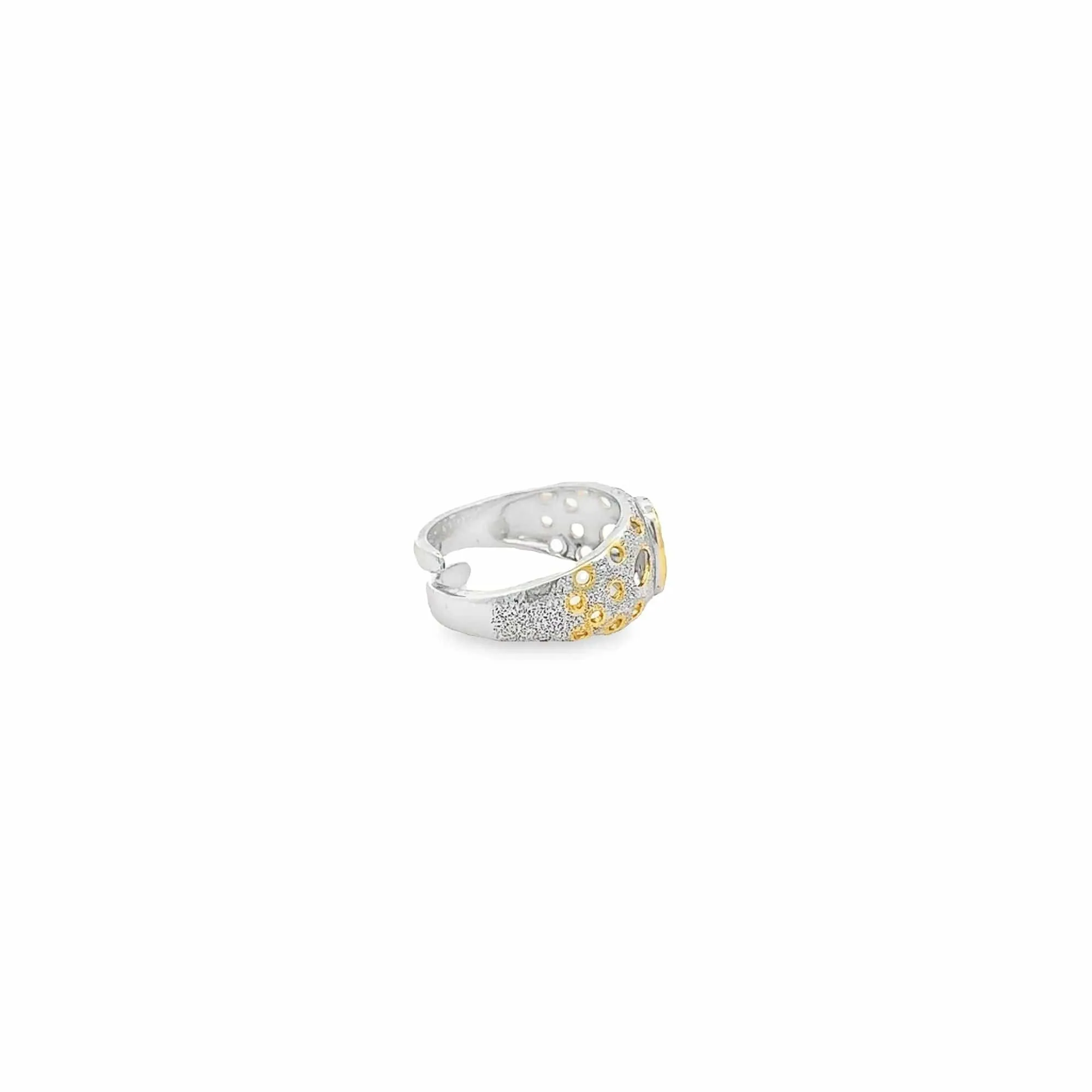 Baikalla Antique Natural Opal Sterling Silver Gold Plated Two Tone Ring