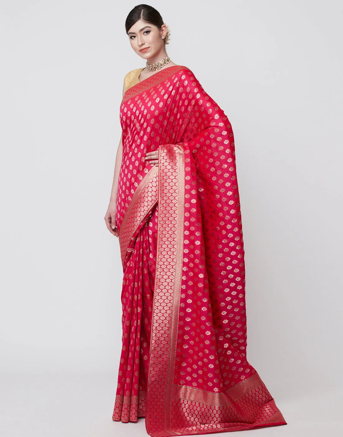 Banarasi Woven Silk  Saree with Embroidered