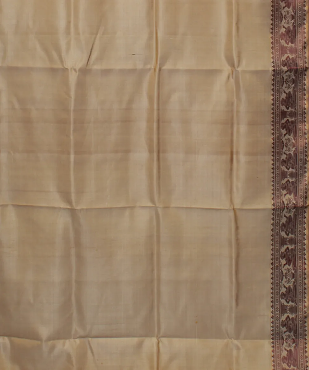 Beige handwoven baluchari silk saree