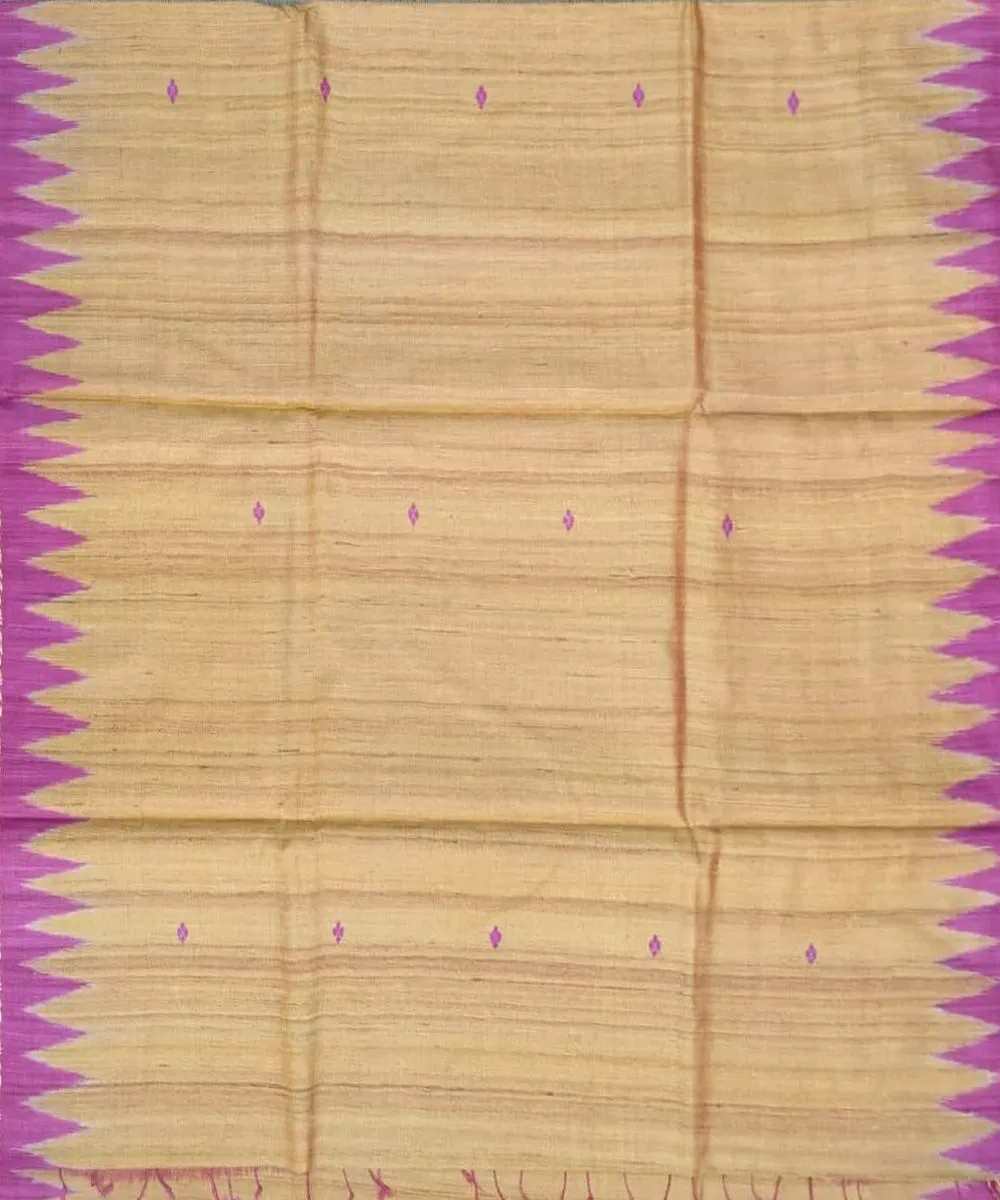 Beige multicolor tussar silk handloom gopalpur saree