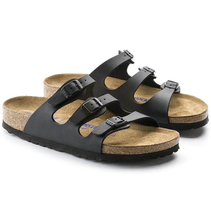 Birkenstock Women's Florida Soft Footbed - Black Birko-Flor