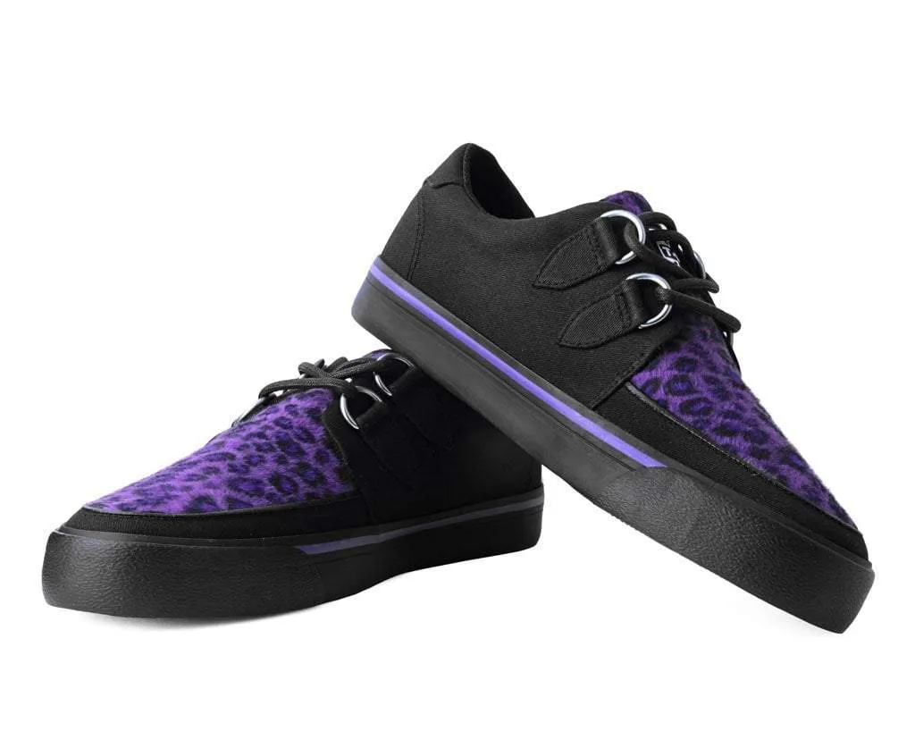 Black & Purple Leopard D-Ring Sneaker