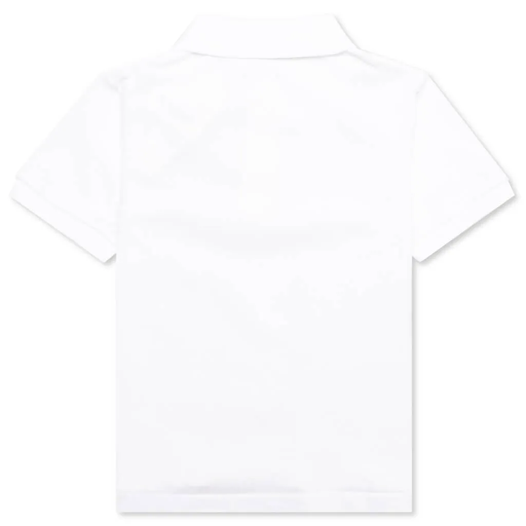 Black Emblem Kid's Polo Shirt - White