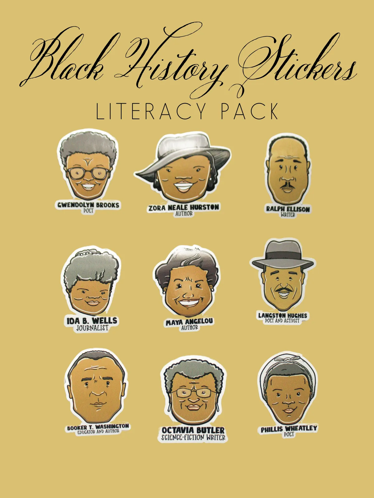 Black History Month Sticker Pack - Literacy