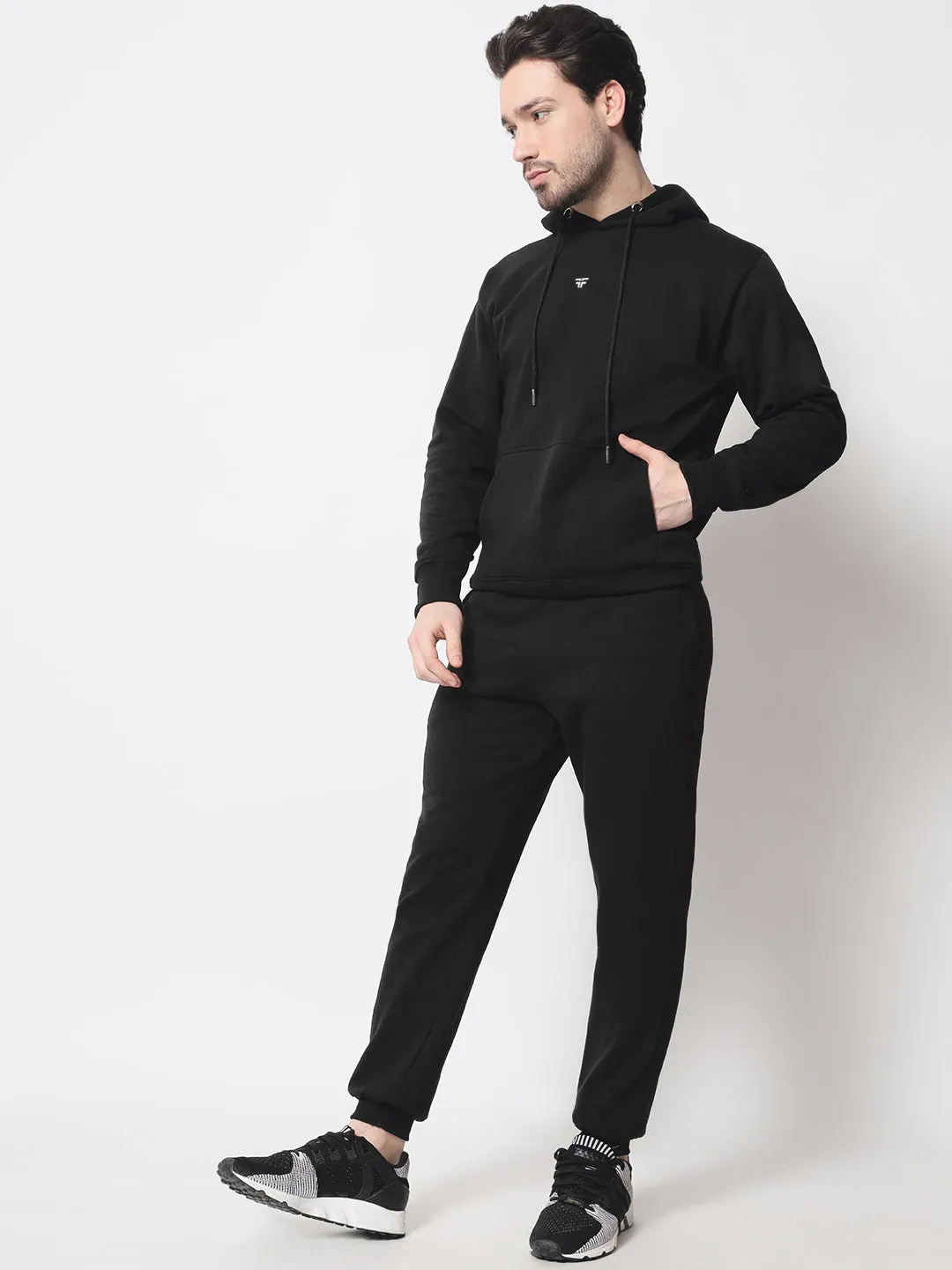 Black Thermal Co-ord Set (Hoodie and Jogger Combo)