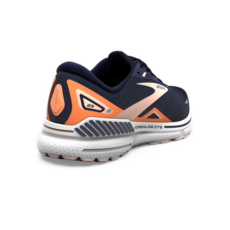 Brooks Adrenaline GTS 23 (B Width) - Peacoat/Tangerine/Peach (Womens)