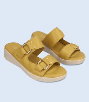 BW2404-MUSTARD-Women Comfort Slippers