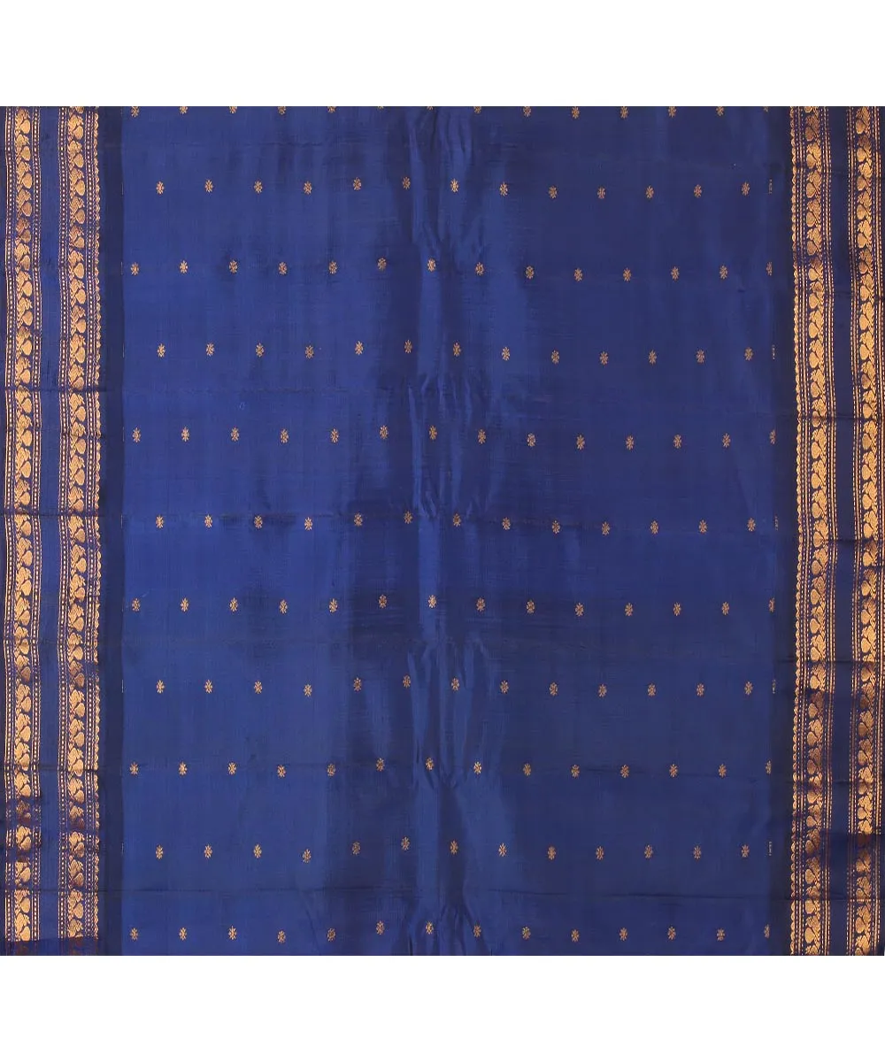 Celeste blue handwoven gadwal silk saree