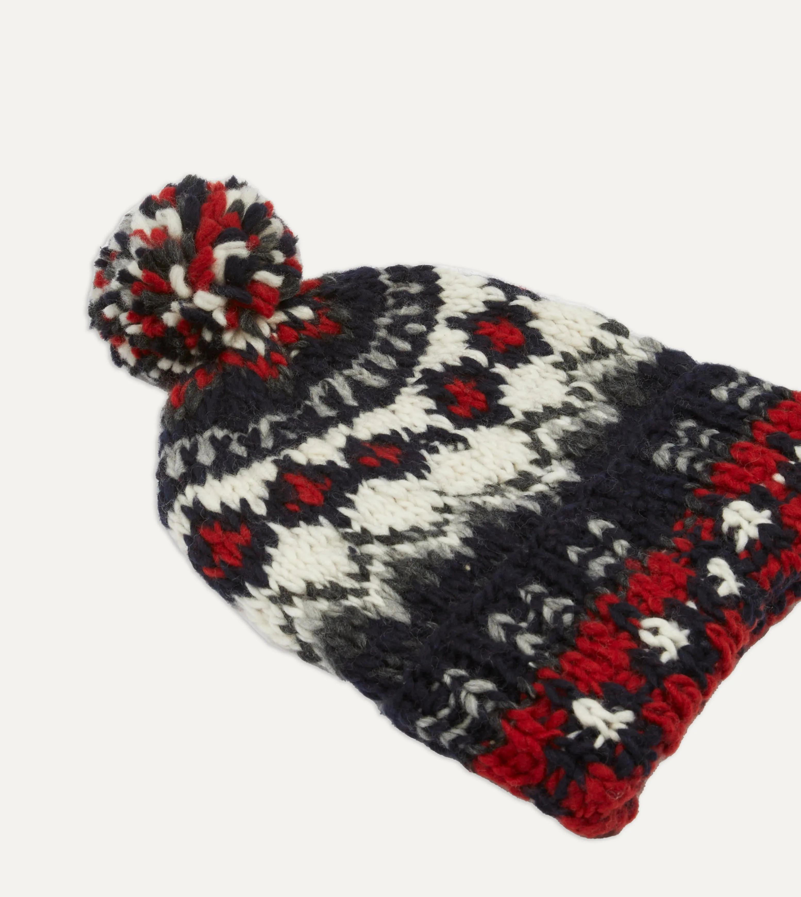 Chamula for Drake's Navy Fairisle Merino Knit Cap