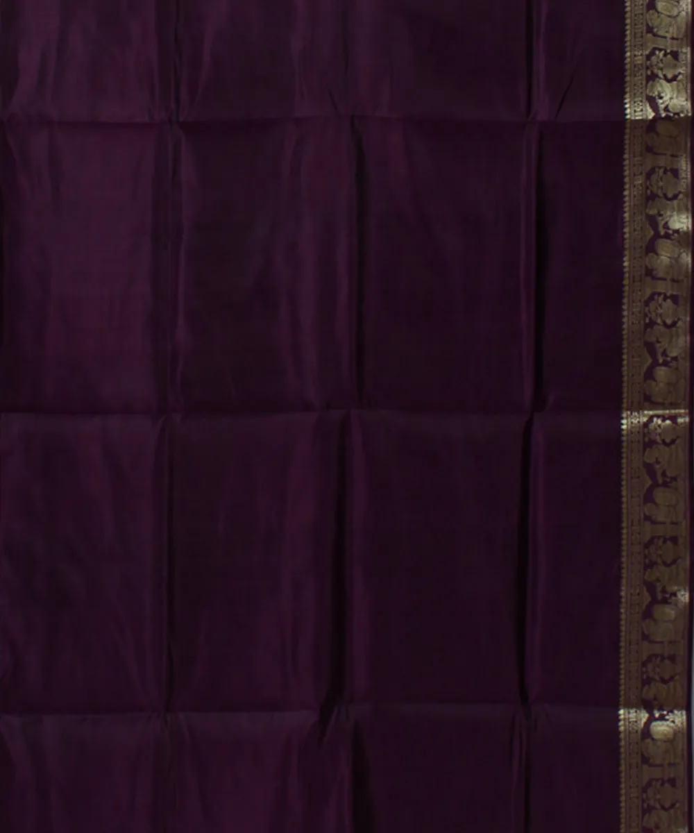 Chocolate purple dual shaded handwoven baluchari silk saree