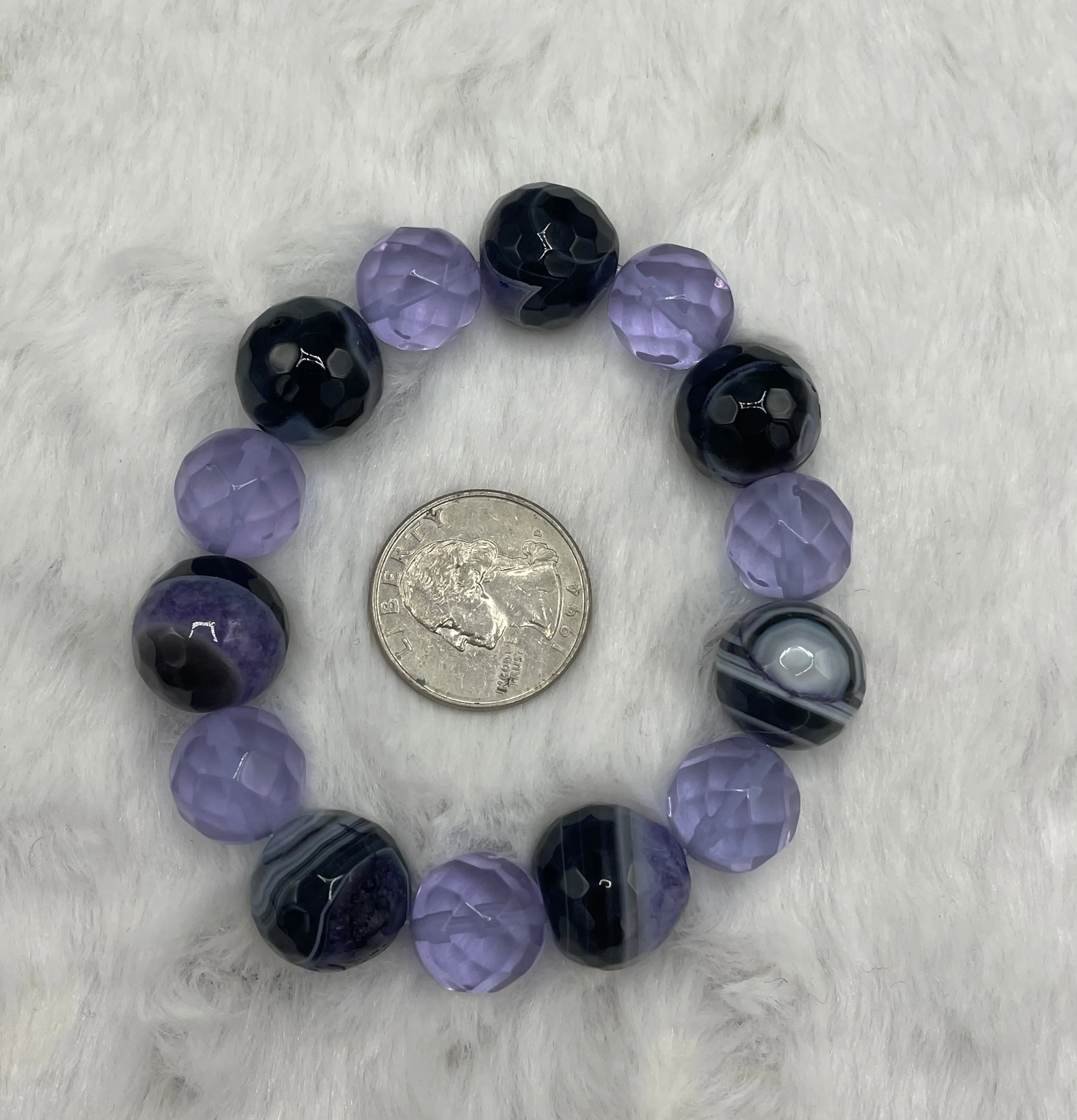 Chunky Purple Agate Bracelet