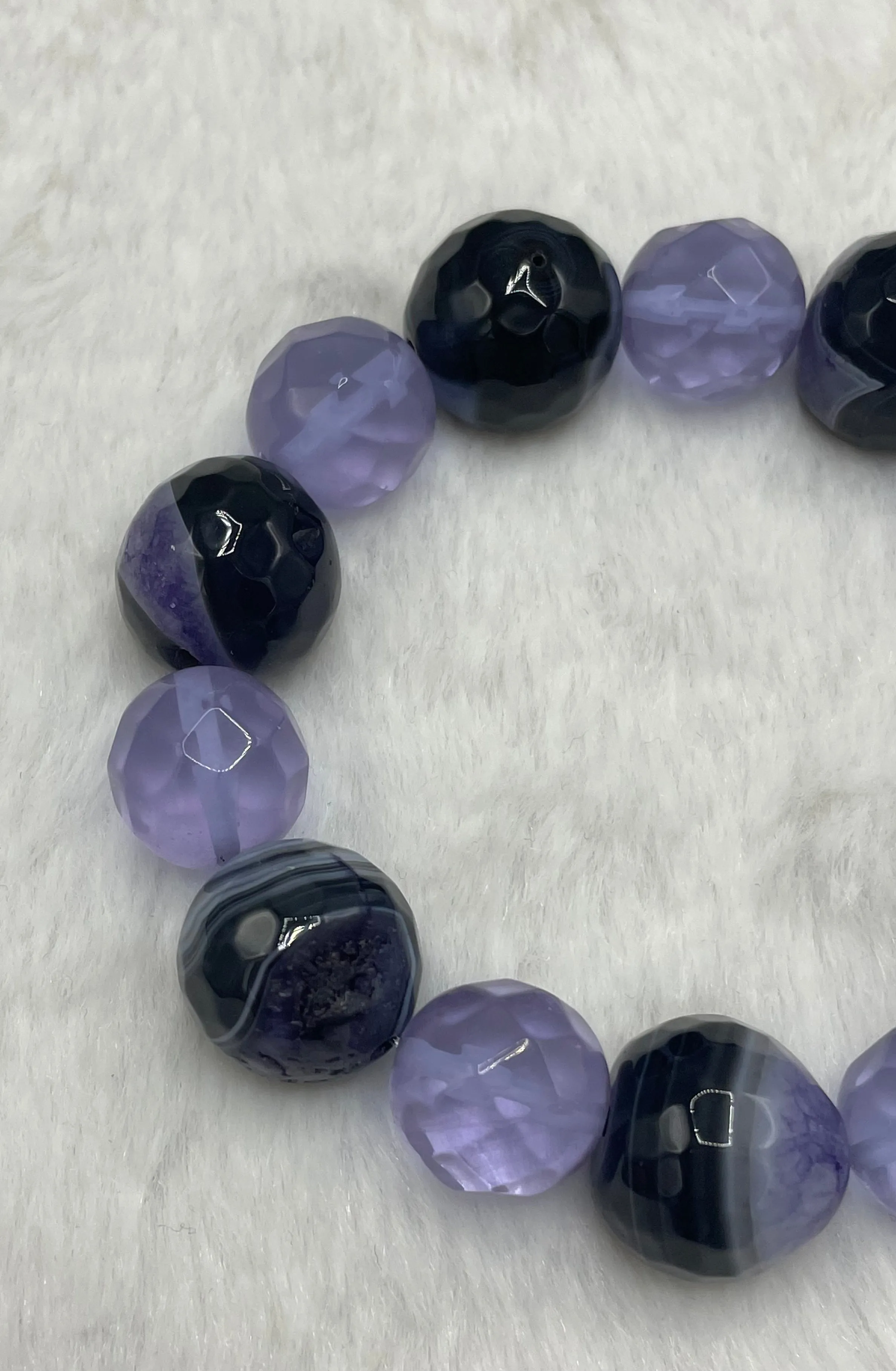 Chunky Purple Agate Bracelet