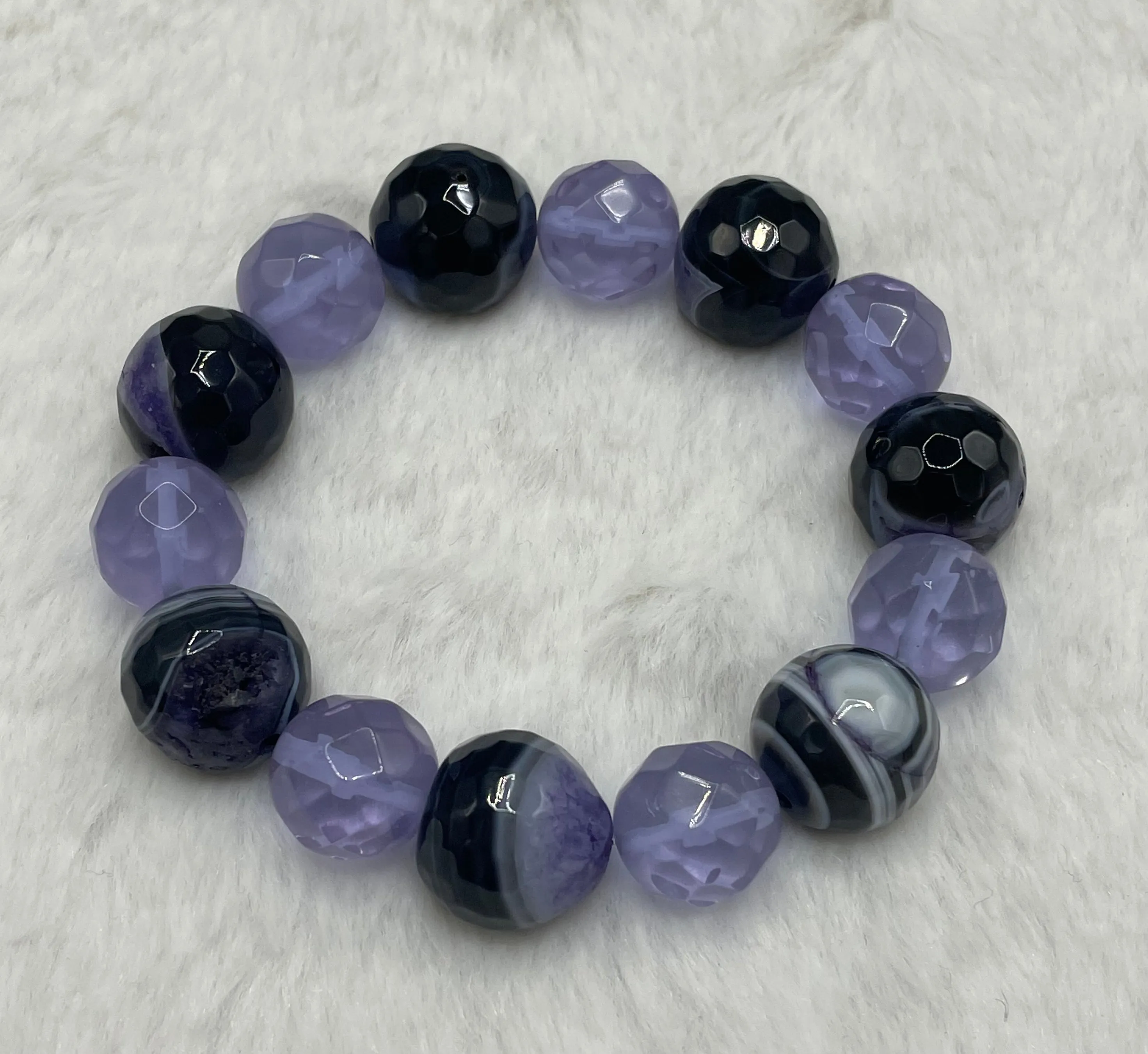 Chunky Purple Agate Bracelet