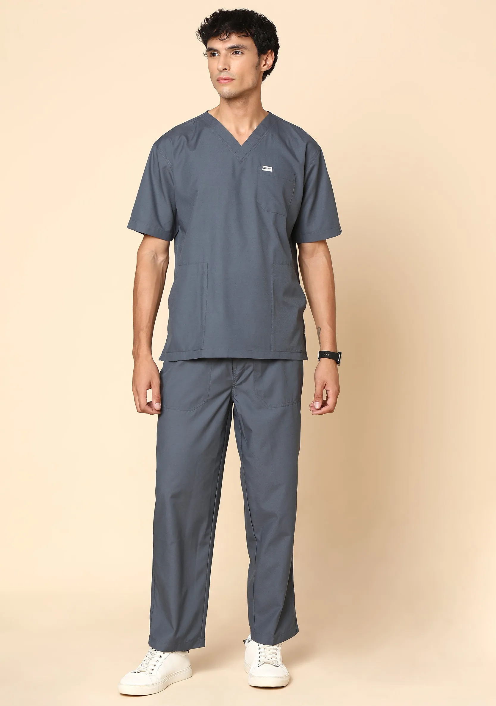 Classic Men's 5-Pocket (Heather grey) Scrub