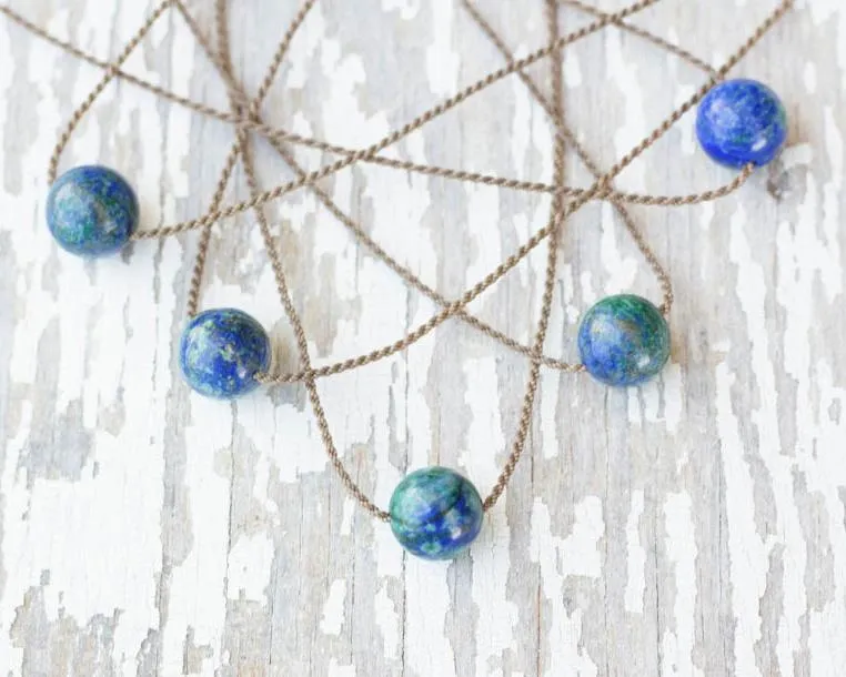 Classic Single Necklace-1233-Azurite